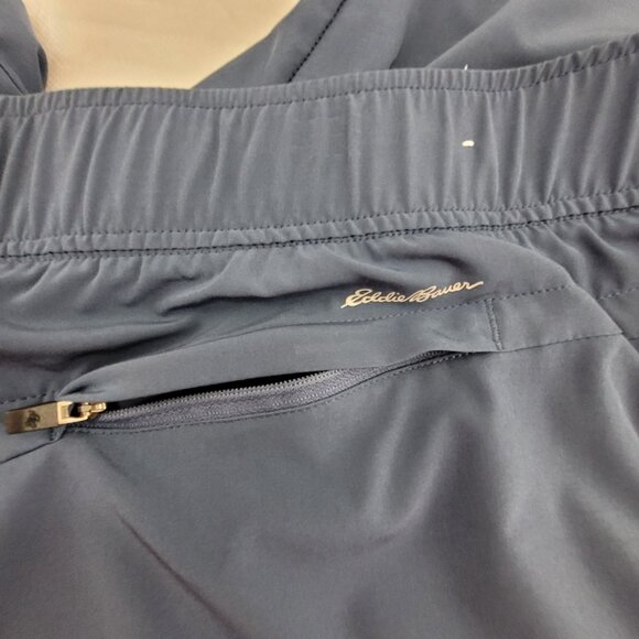 Eddie Bauer Traveler Ankle Pants Womens XXL Blue High Rise Elastic Waist Pocket - Picture 6 of 12